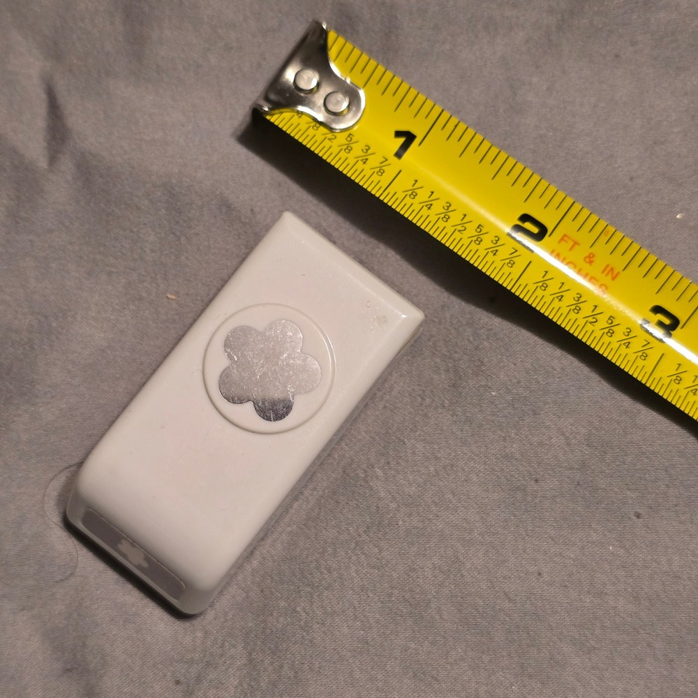 EK Success Paper Punch Small Flower White Grey Handheld Craft Scrapbooking Tool